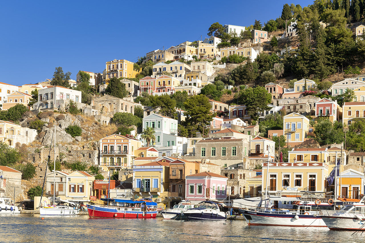 #410319-1 - Yachts in Gialos Harbour,  Symi Island, Dodecanese Islands, Greece