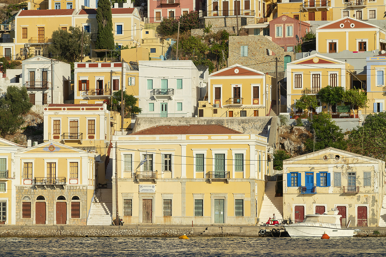 #410321-1 - Colourful Houses along Gialos Harbour,  Symi Island, Dodecanese Islands, Greece