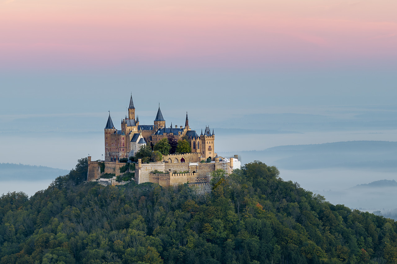 #410390-3 - Hohenzollern Castle at Dawn, Hechingen, Baden-Wurttemberg, Germany