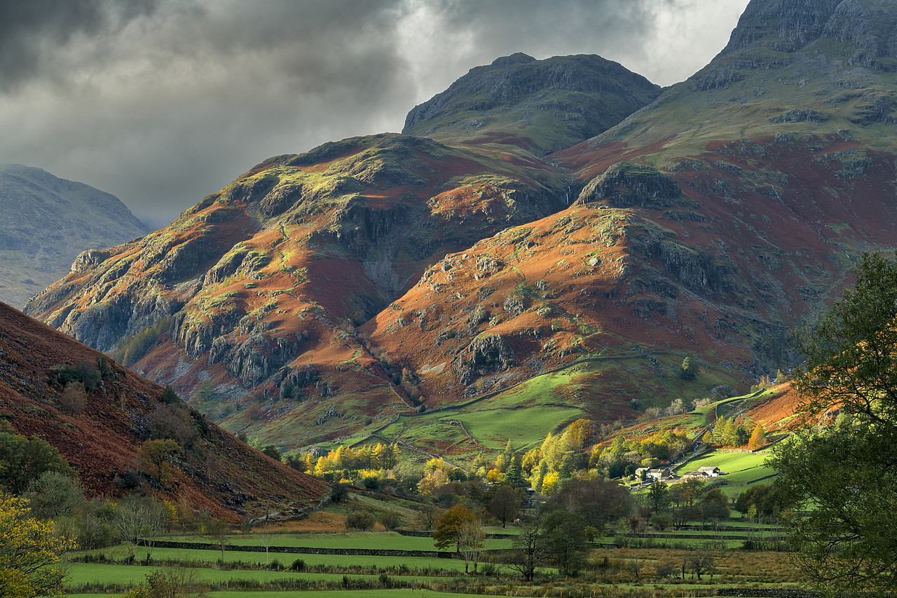 #410437-1 - Sunlight Illuminating Farmhouse, Great Langdale, Lake District National  Park, Cumbria, England