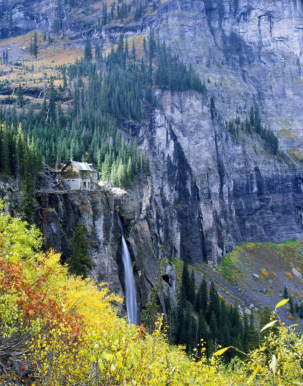 #83106-1 - Old Powerhouse & Waterfall, Telluride, Colorado, USA