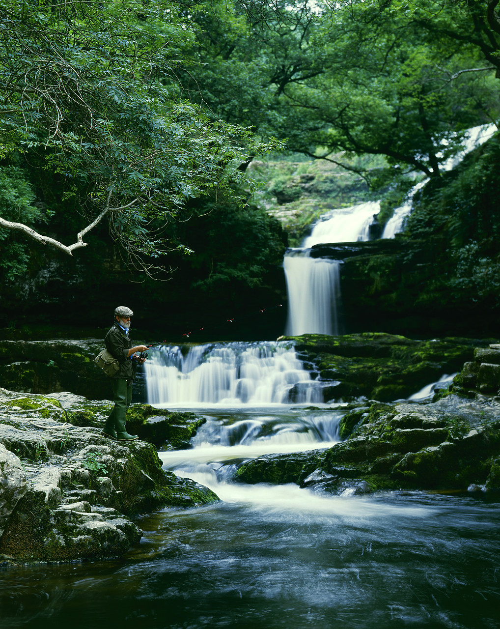 #85414 - Trout Fisherman, Vale of Neath, West Glamorgan, Wales