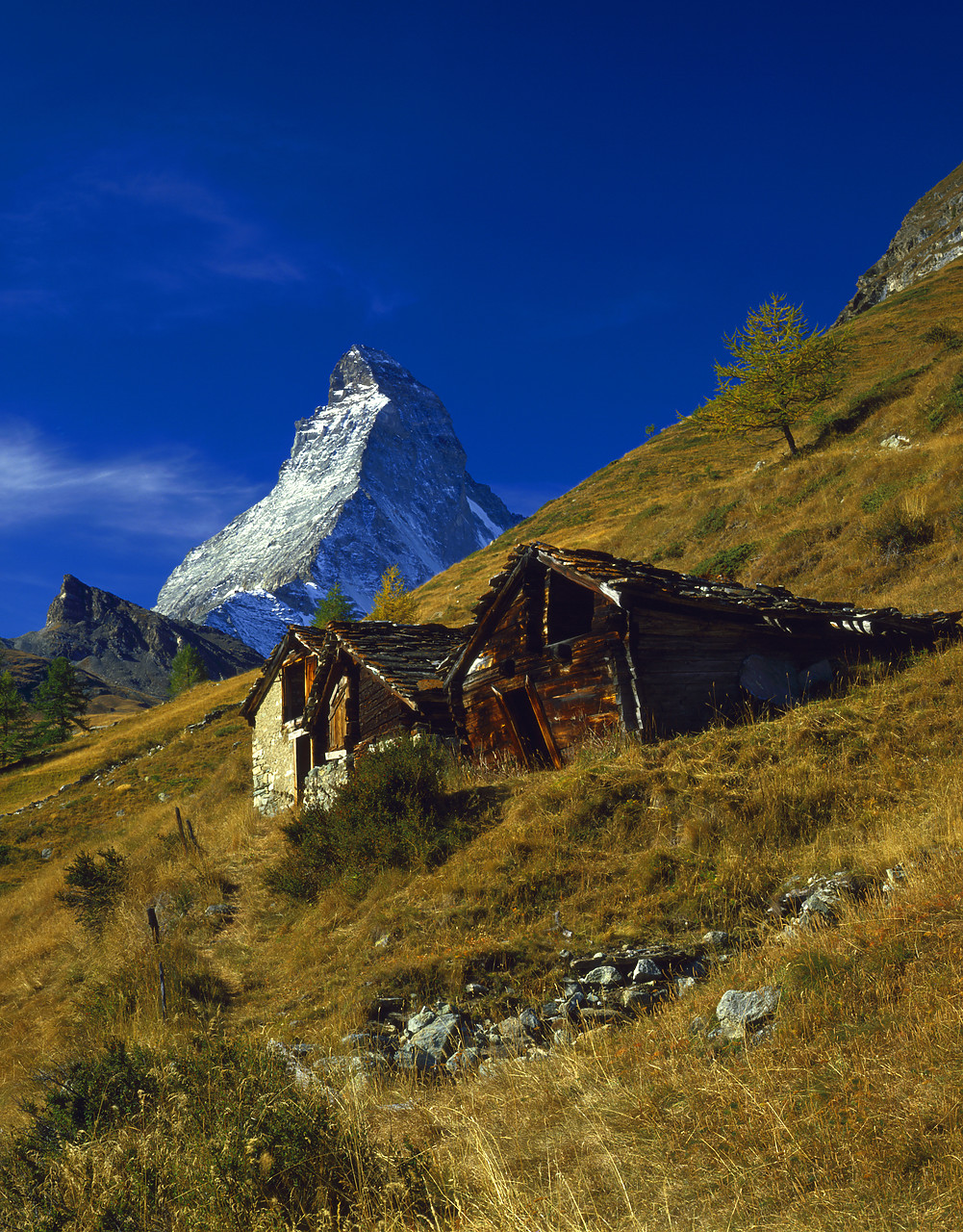 #85469 - The Matterhorn and Barns, Zermatt, Switzerland