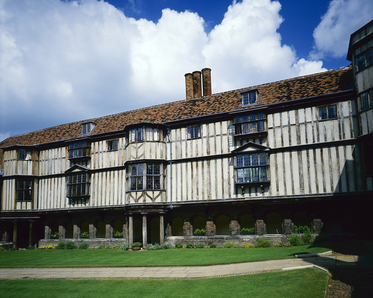 #86742 - Half-timbered Presidents Lodge, Queens College, Cambridge, Cambridgeshire, England