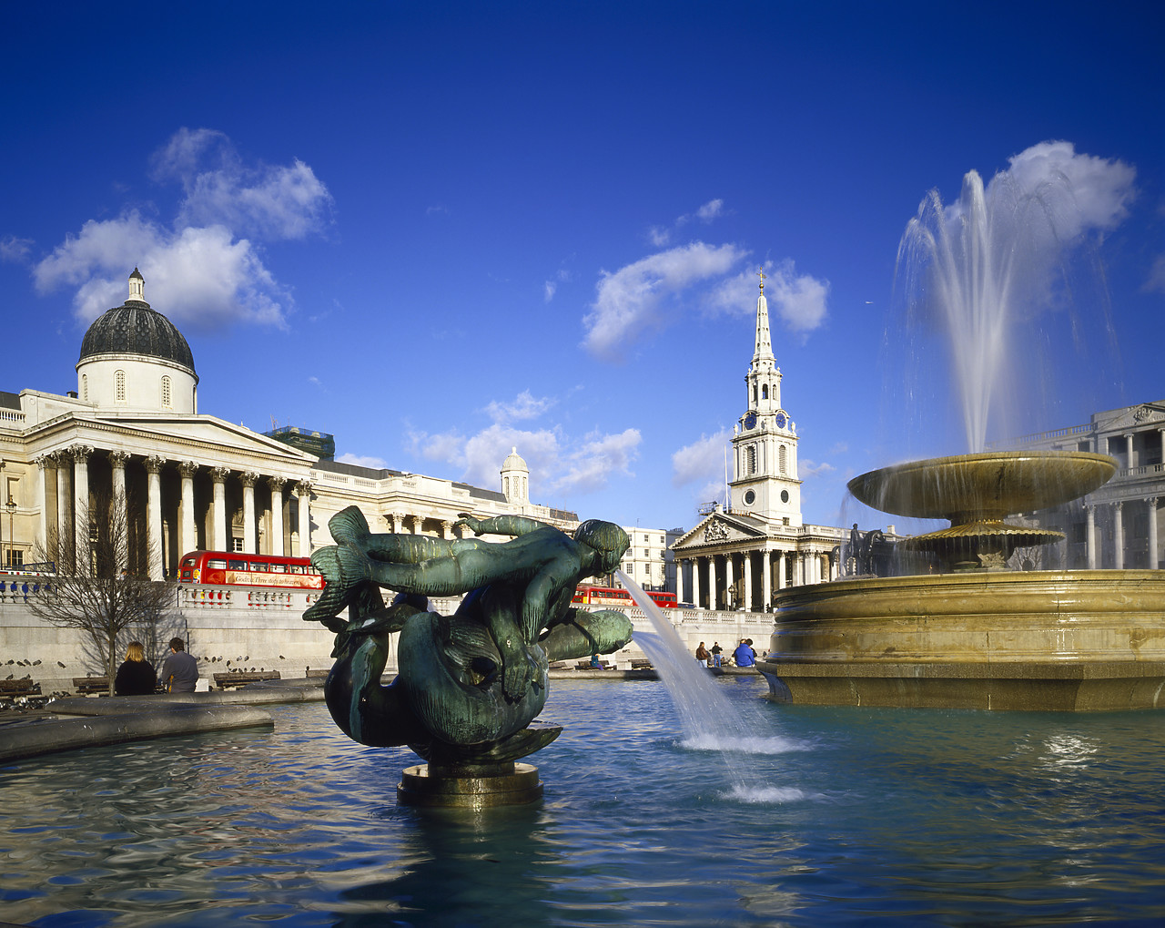 #881202 - Fountains at Trafalgar Square, London, England