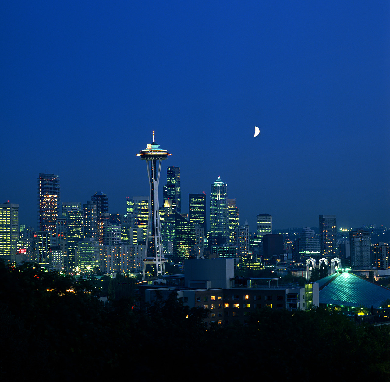 #881709-2 - Seattle Skyline at Night, Washington, USA