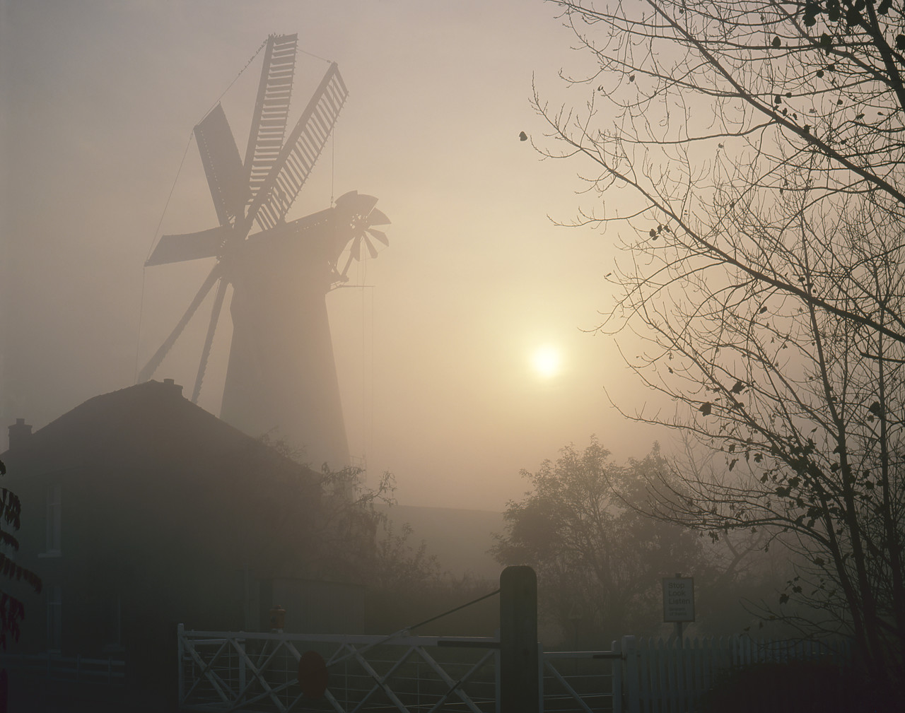 #881757-1 - Heckington Mill in Fog, Heckington, Lincolnshire, England