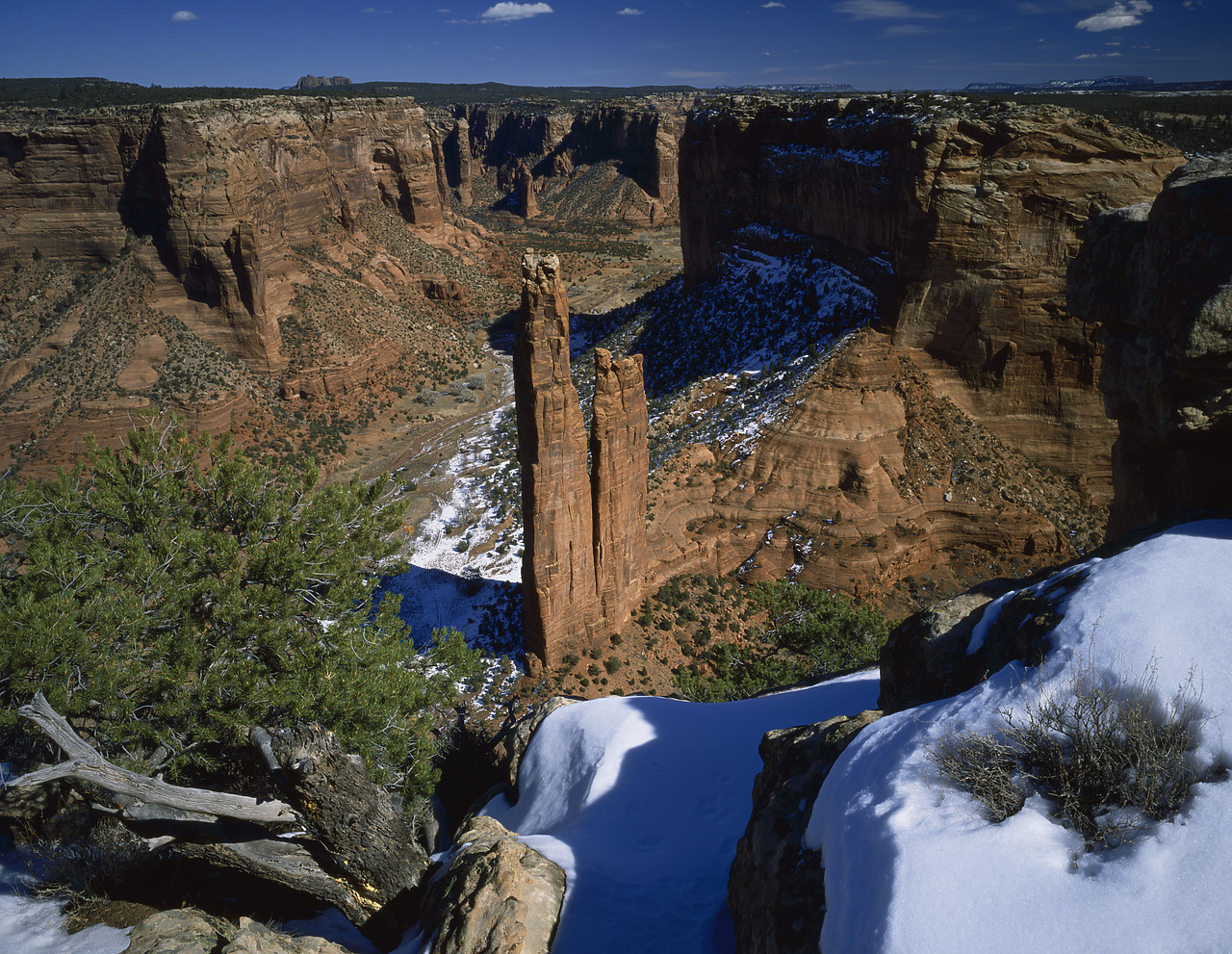 #891911-2 - Spider Rock in Winter, Canyon de Chelly National Monument, Arizona, USA