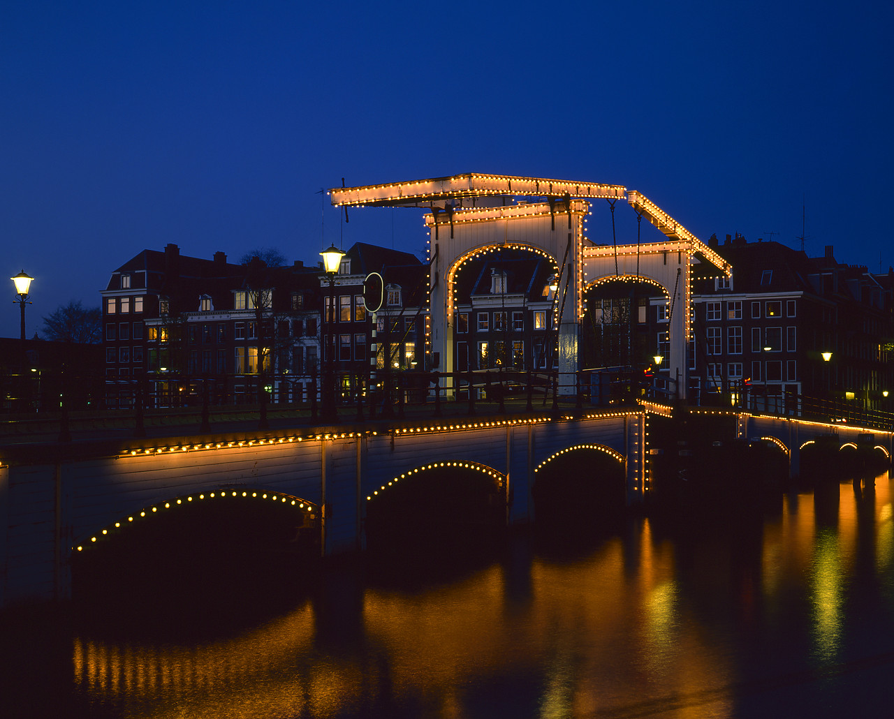 #892039-1 - Magere Brug (Skinny Bridge) at Night, Amsterdam, Holland