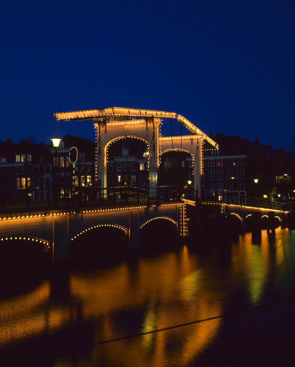 #892039-3 - Magere Brug (Skinny Bridge) at Night, Amsterdam, Holland