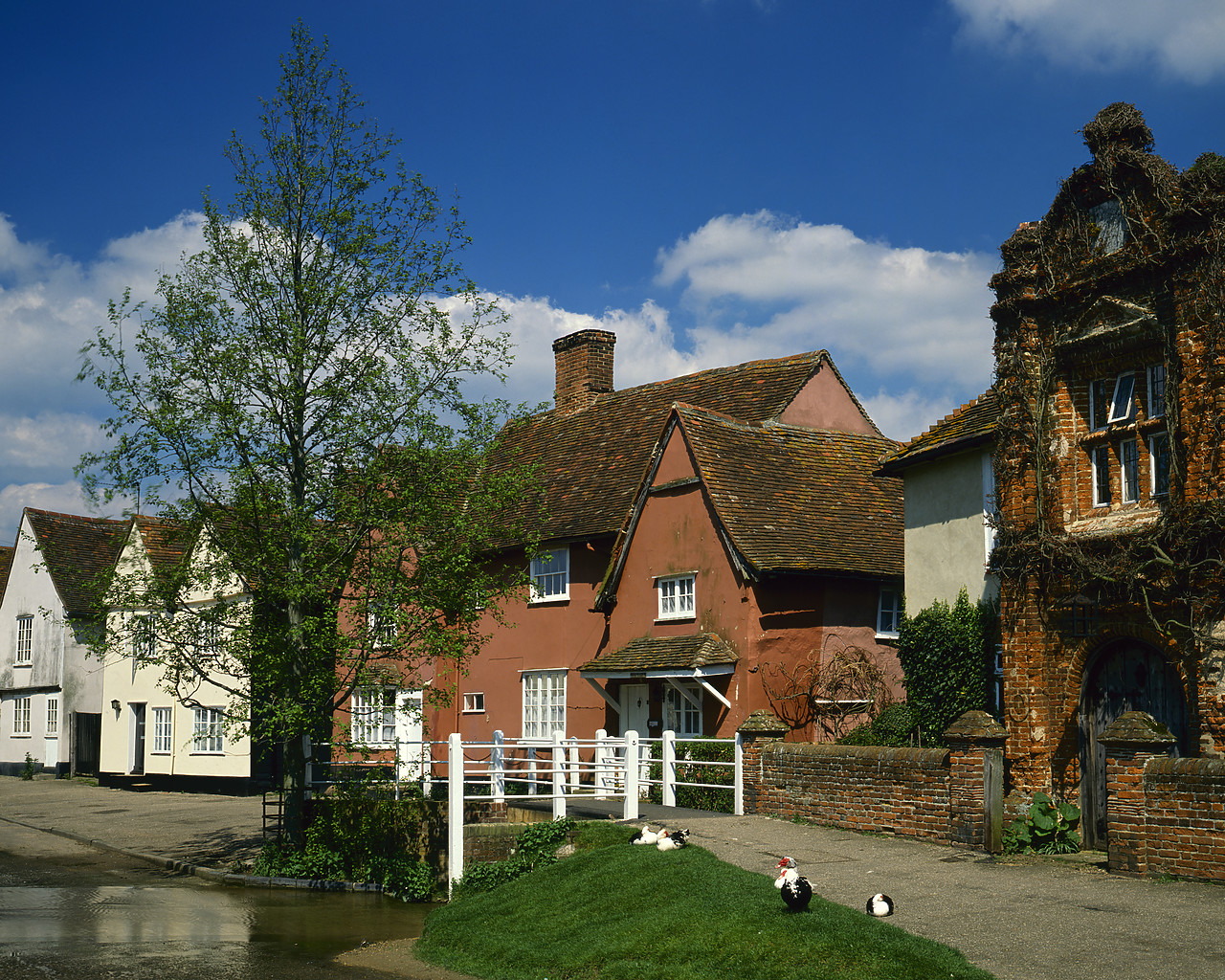 #892087-1 - Cottages & Ford, Kersey, Suffolk, England