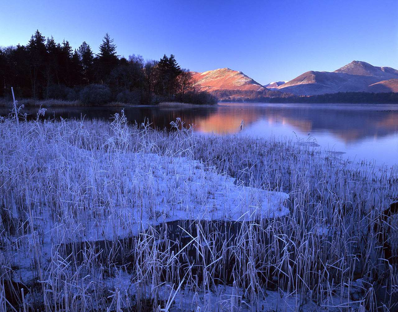 #892579-1 - Frost on Derwent Water, Lake District National Park, Cumbria, England