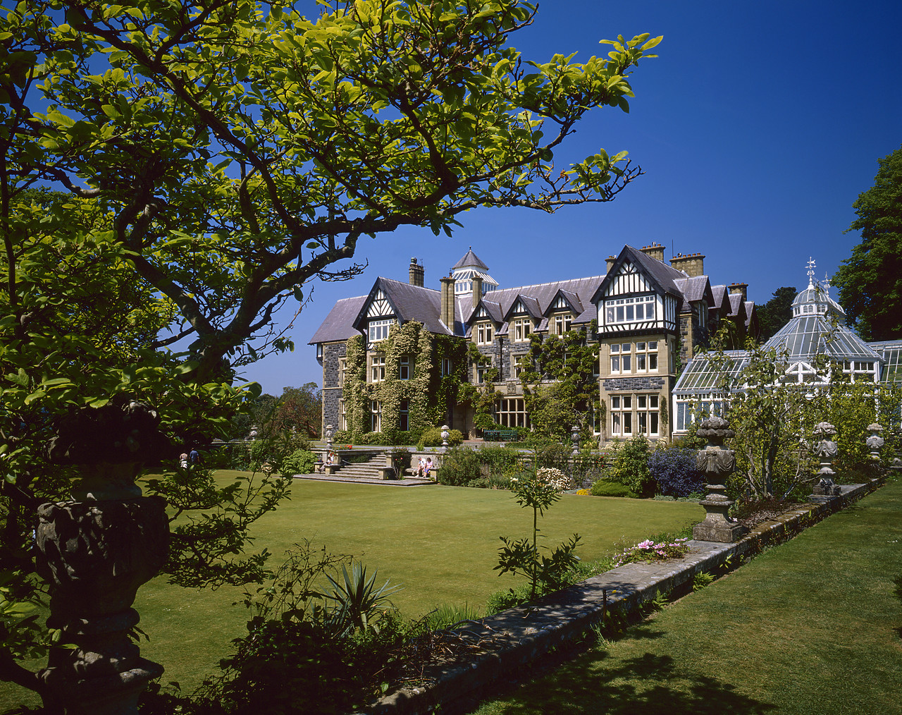 #902885 - Bodnant House from Croquet Terrace, Bodnant Gardens, Gwynedd, Wales