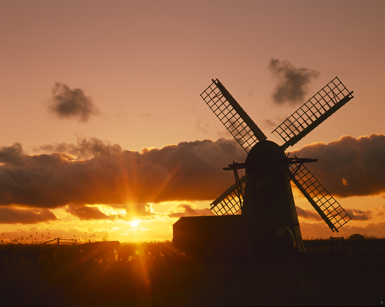 #913279-1 - Herringfleet Windmill at Sunset, Herringfleet, Suffolk, England