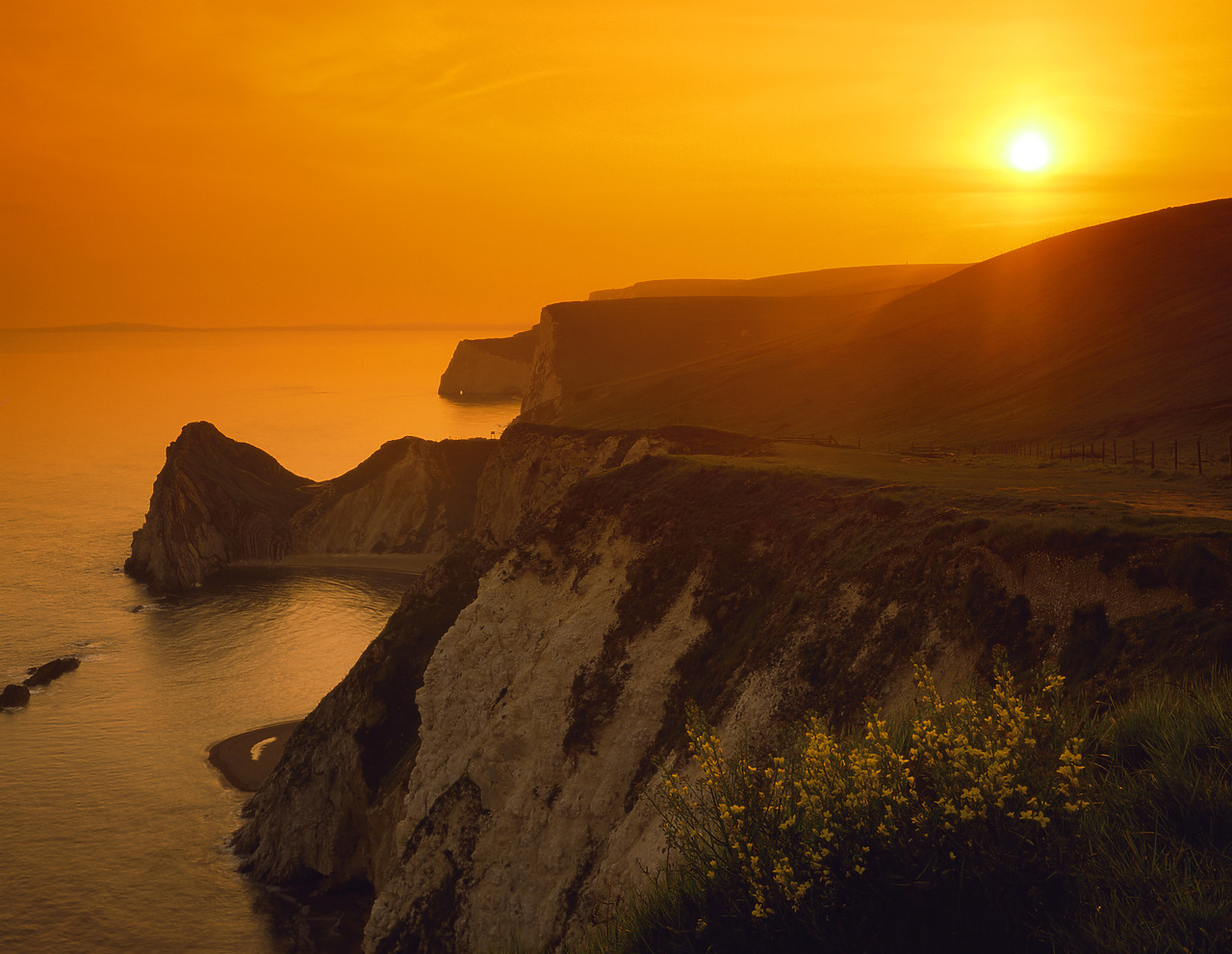 #913404 - Sunset over Dorset Coastline, near Lulworth Cove, England
