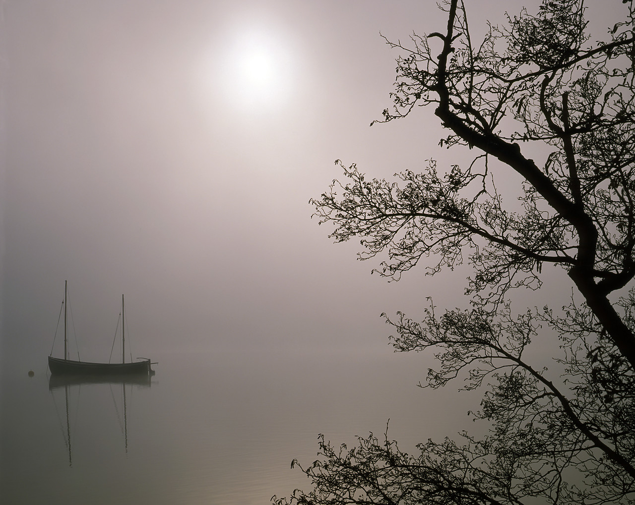 #923906-1 - Lone Boat in Mist, Ullswater, Lake District National Park, Cumbria, England