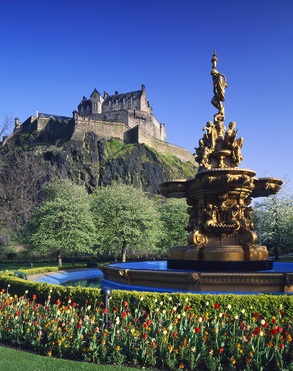#934218-2 - Edinburgh Castle in  Spring, Edinburgh, Lothian Region, Scotland