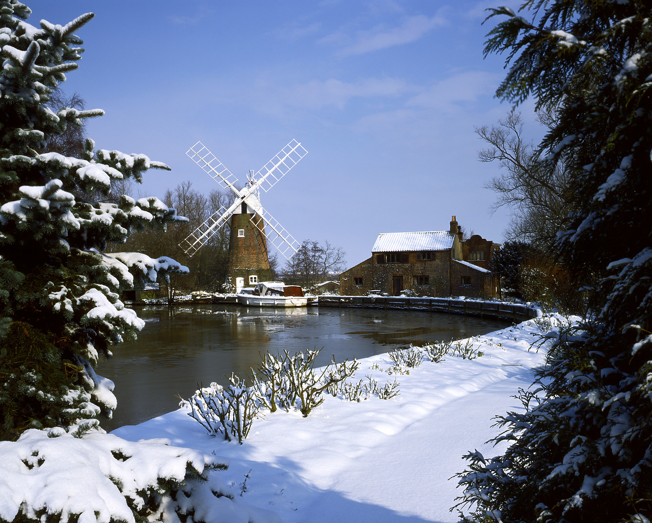 #934500-3 - Hunsett Mill in Winter, Stalham, Norfolk, England