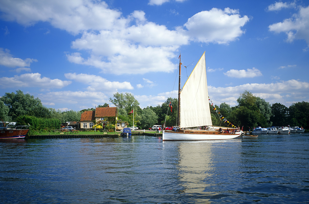 #944821-1 - Wherry on River Yare, Surlingham Ferry, Norfolk, England