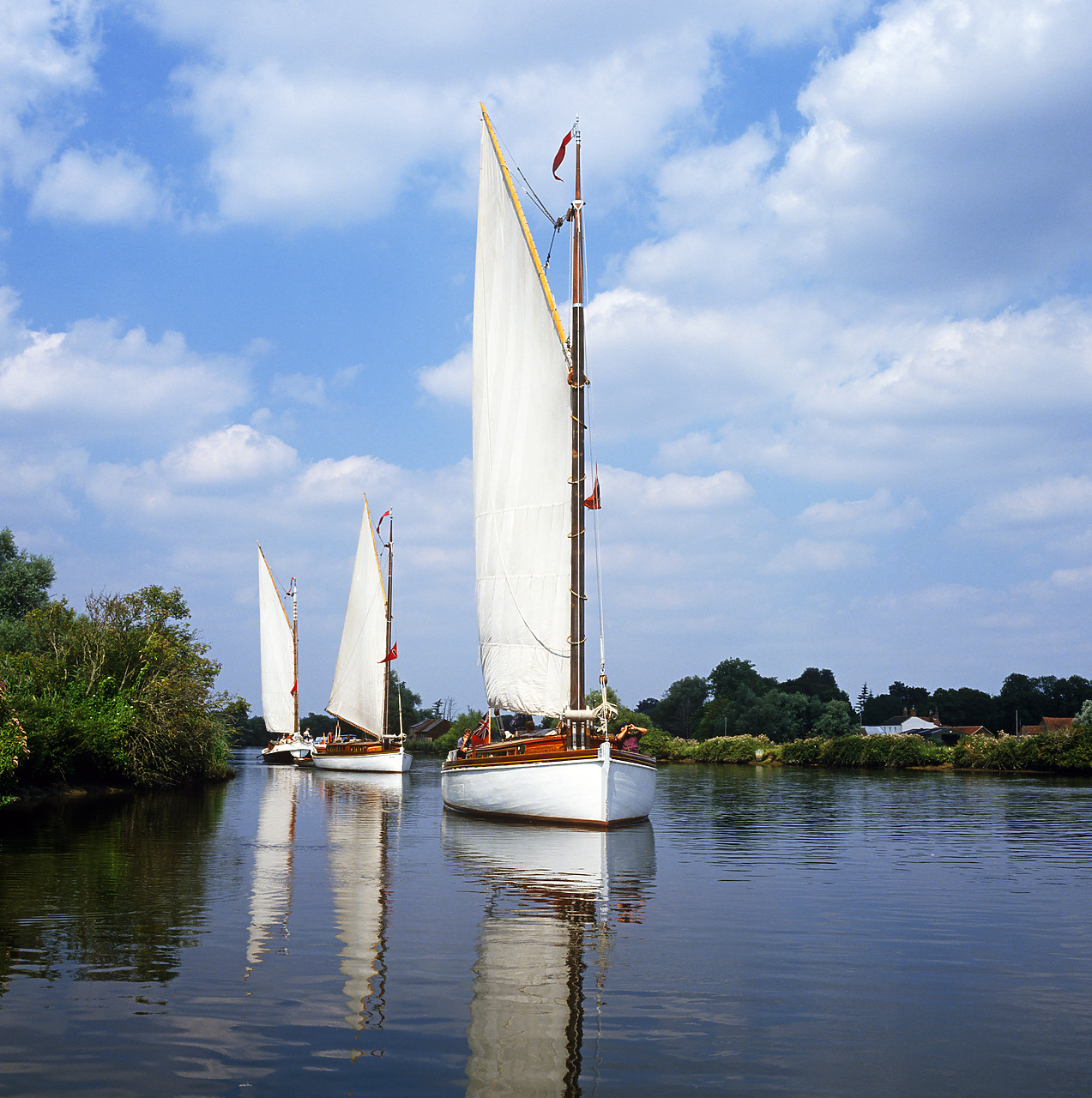 #944823-1 - Three Wherries on River Yare, Norfolk Broads National Park, England