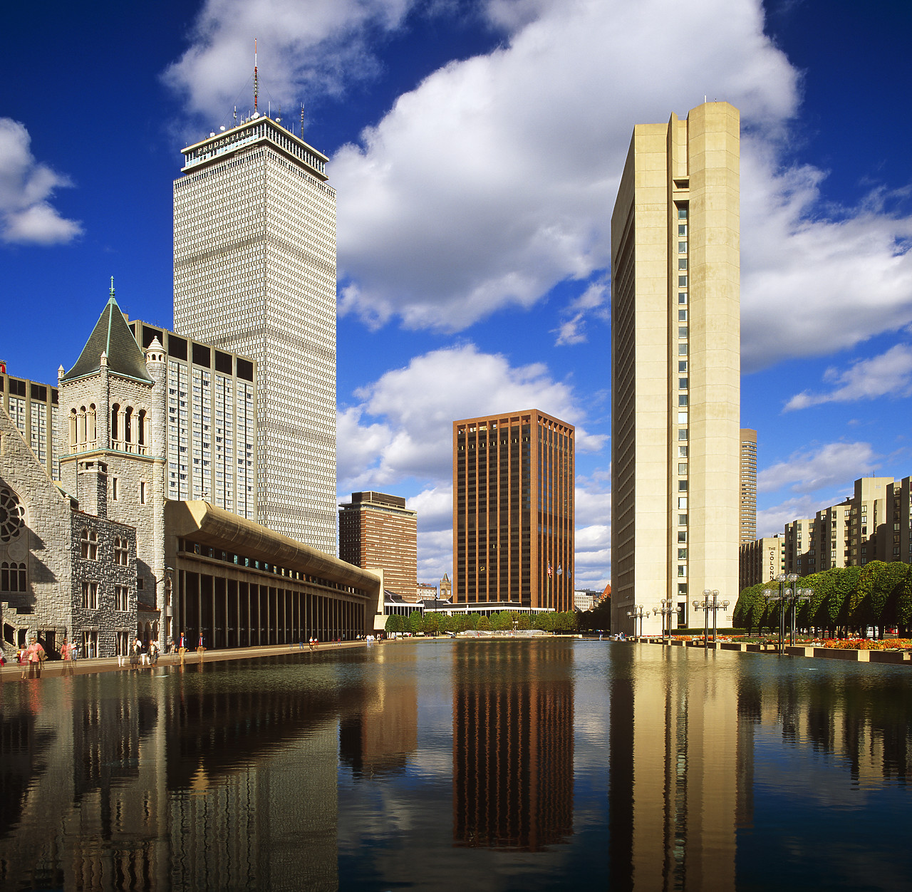 #944829-2 - Skyscrapers Reflecting in Pool, Boston, USA