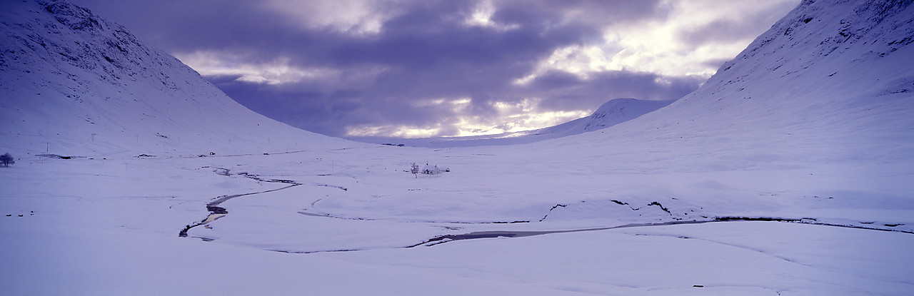 #955265-4 - Lone Cottage in Winter, Glen Coe, Highland Region, Scotland