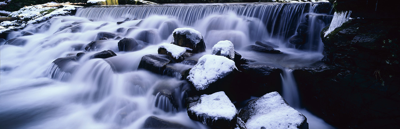#955274 - Cascading Waterfall in Winter, Aberfeldy, Tayside Region, Scotland