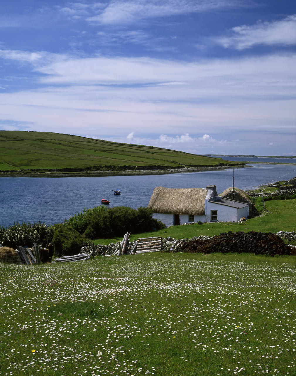 #955390-6 - Thatched Cottage looking over Clifden Bay, Connemara, Co. Galway, Ireland
