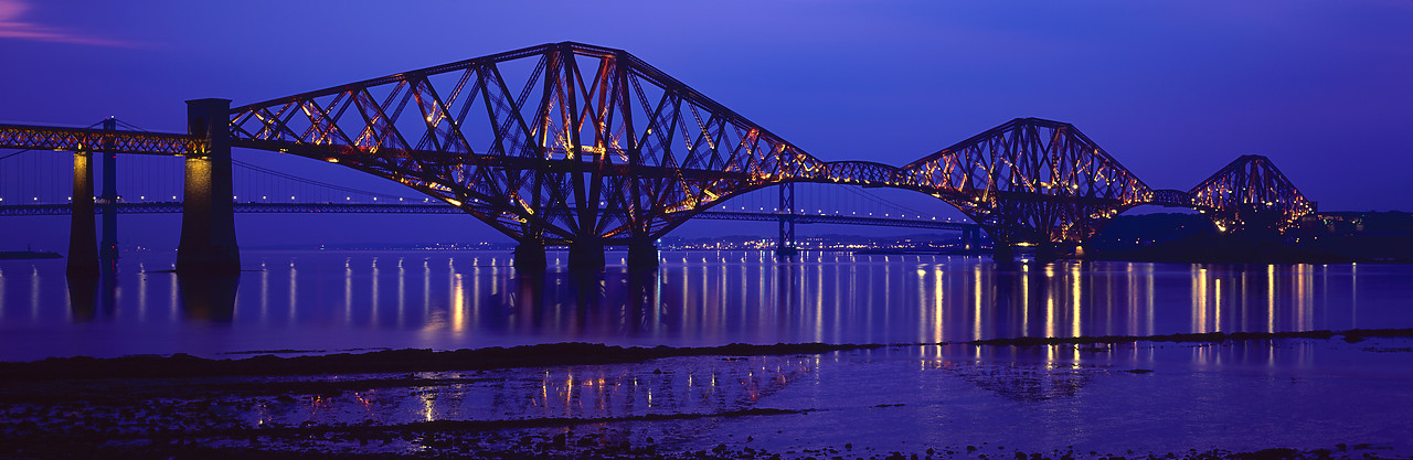 #955658-1 - Forth Railway Bridge at Night, Queens Ferry, Lothian Region, Scotland