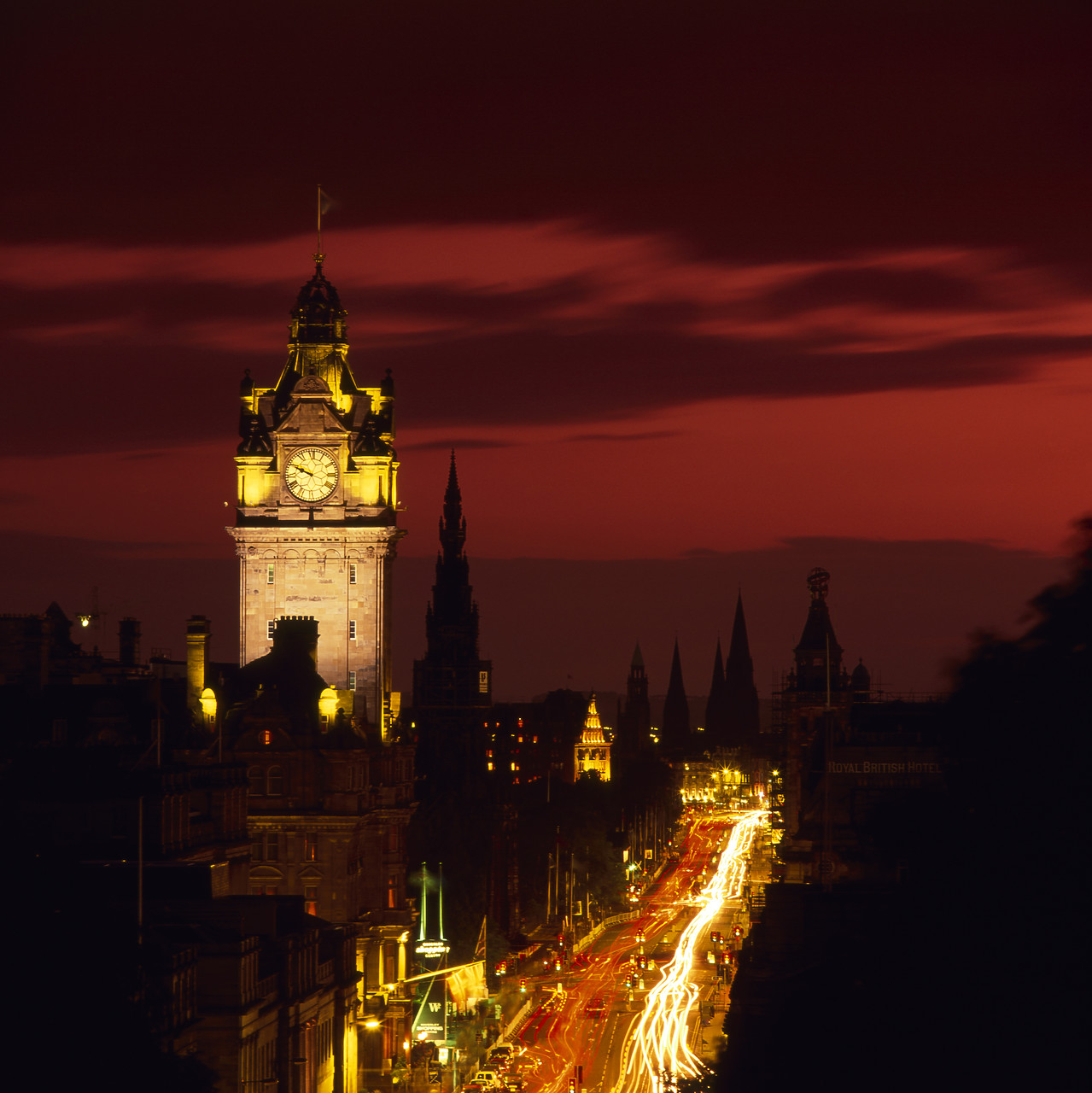 #955660 - Princes Street at Night, Edinburgh, Lothian Region, Scotland
