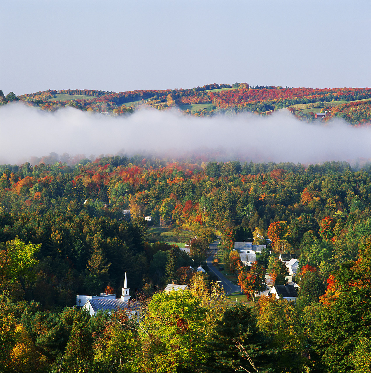 #955787-4 - Low Cloud over West Barnet, Vermont, USA