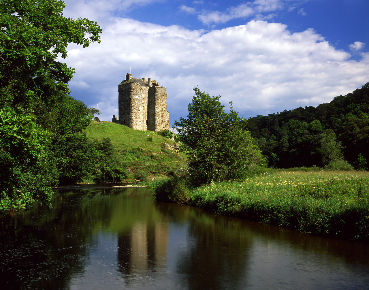 #970410-1 - Neidpath Castle on River Tweed, Near Peebles, Borders Region, Scotland