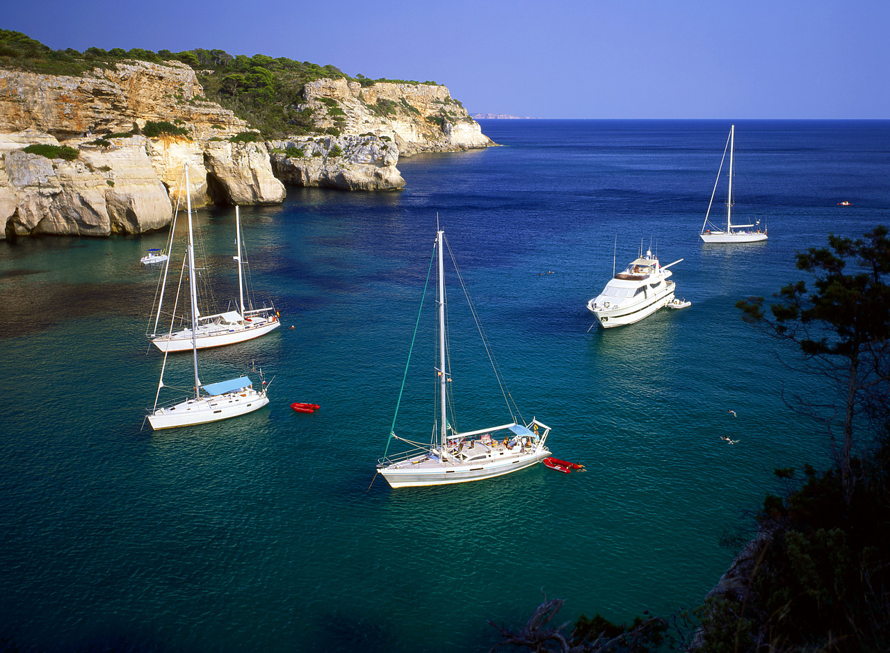 #970440-1 - Yachts in Macarella Bay, Menorca, Balearic Island, Spain