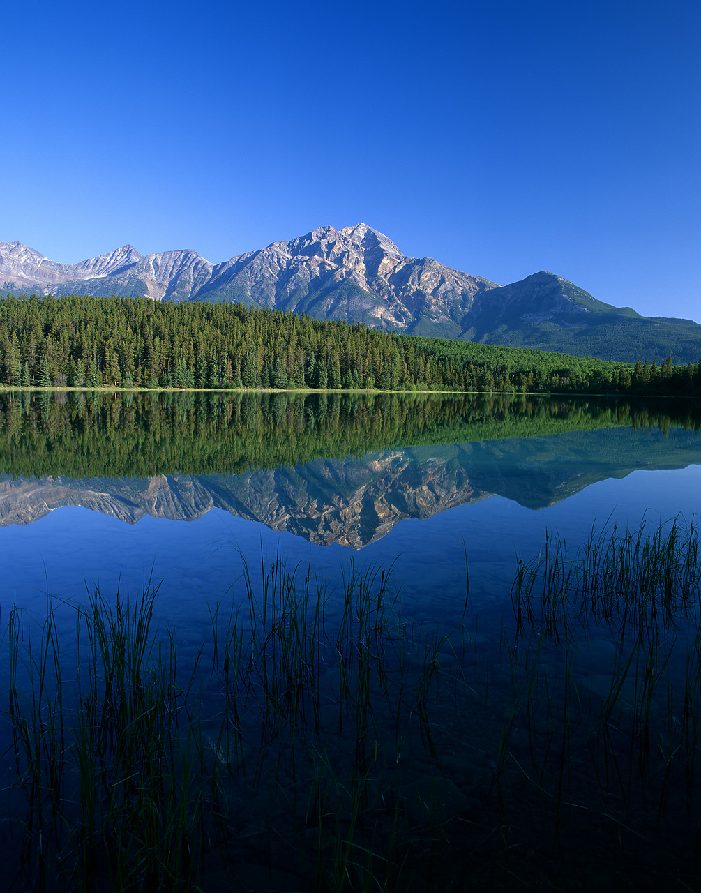 #980857-3 - Pyramid Mountain Reflecting in Patricia Lake, Jasper National Park, Alberta, Canada