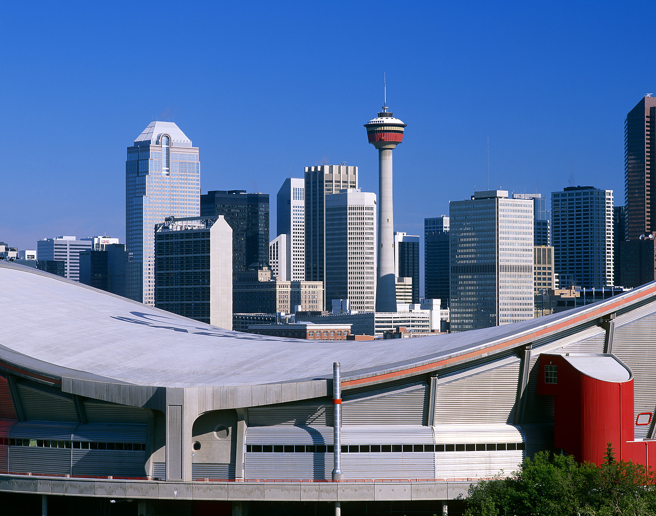 #980930-6 - Calgary Skyline & The Saddle Dome, Alberta, Canada