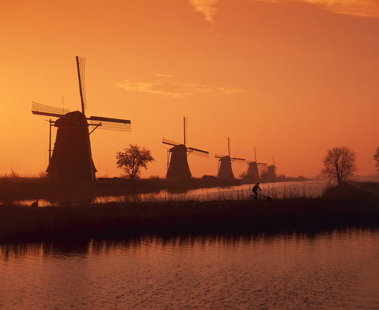 #990145-2 - Windmill at Sunrise, Kinderdijk, Holland