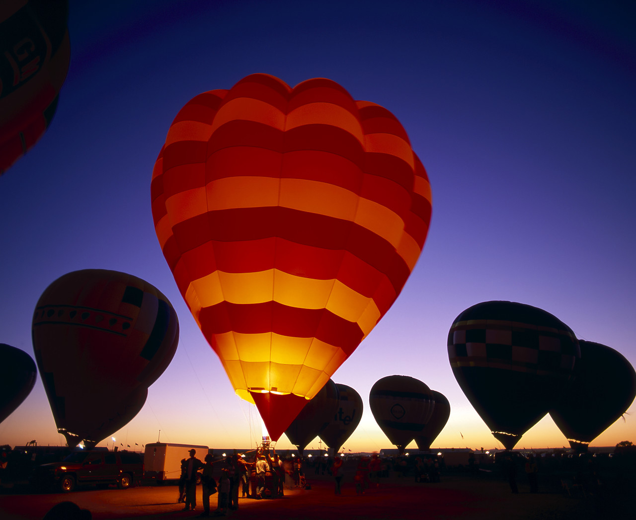 #990604-2 - Hot Air Balloons at Night, Albuquerque, New Mexico, USA